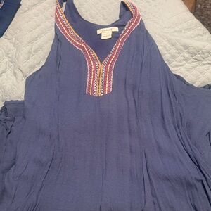 Ariat Blue Mini Dress with Colorful Embroidery